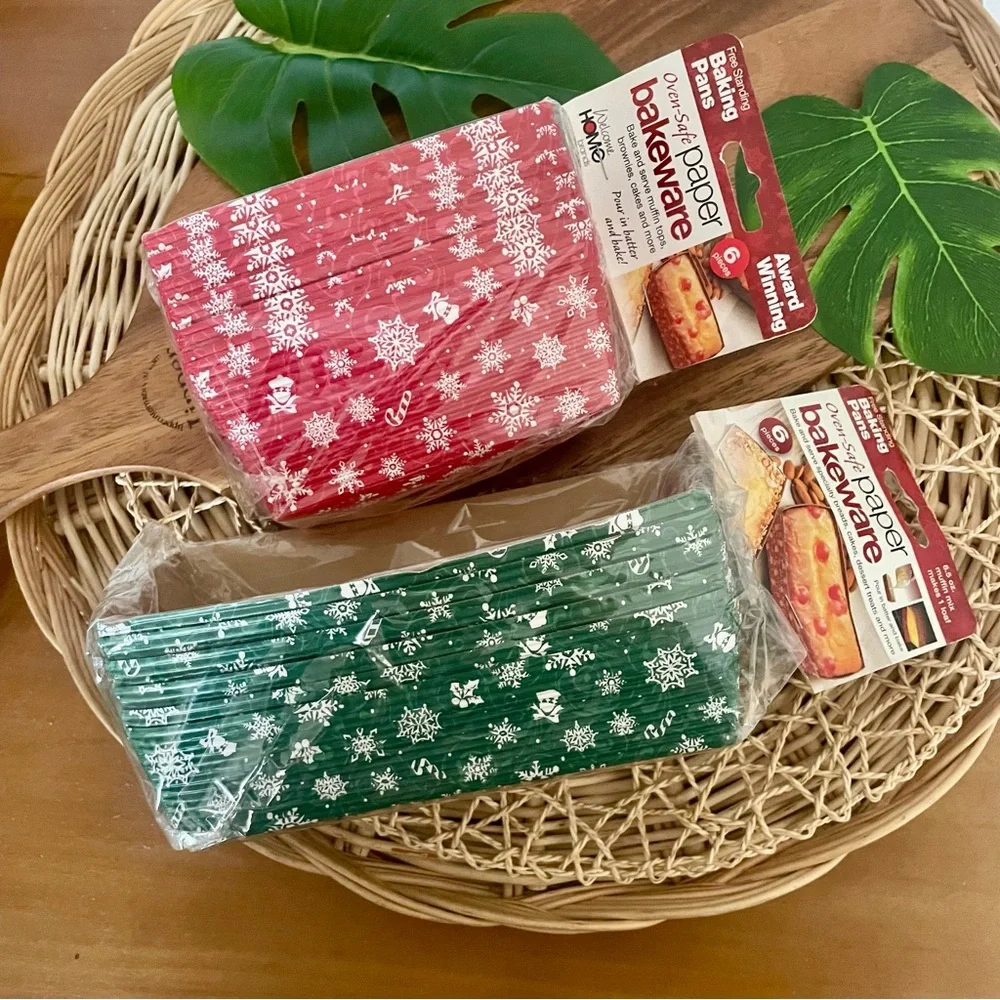 Welcome Home Brands 2 sets 6 each holiday oven-safe paper baking loaf pans NWT